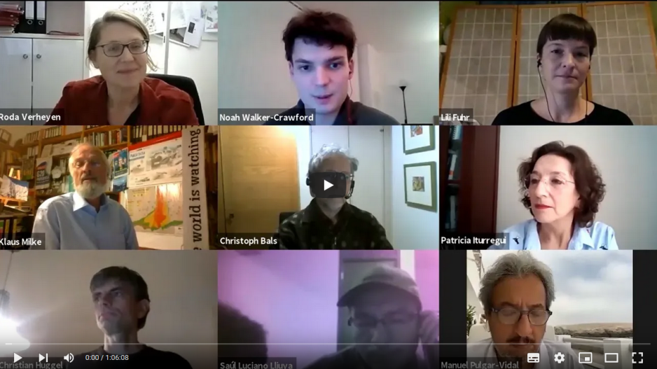 Screenshot von Zoom Meeting zum fünften Jahrestag der Klimaklage